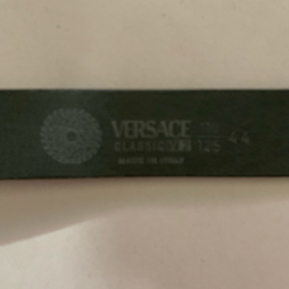 nwt VERSACE size 44" greek key LEATHER BELT - Picture 4 of 7
